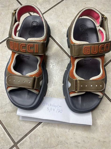 orange Gucci sandals